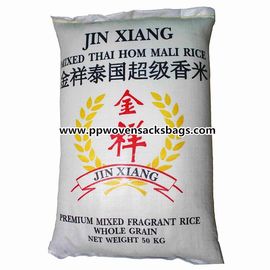 Cina Kantong Woven Polypropylene Besar 50kg untuk Packing Rice Bags 50 x 84 cm pemasok