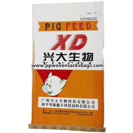 Cina 25kg Bungkus Dilapisi BOPP / BOPP Laminated Bags untuk Packing Pig Feed / Sand / Flour pemasok