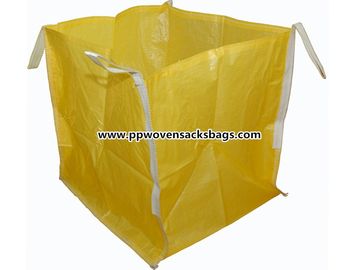 Cina Yellow PP Box Bags untuk Ore / Woven Woven Polypropylene FIBC Big Jumbo Bag pemasok